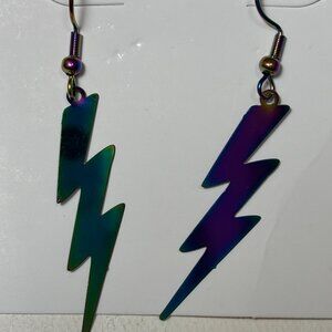 🌈 Rainbow gift sale! 🌈 Rainbow titanium lightning bolt earrings, as low as $10